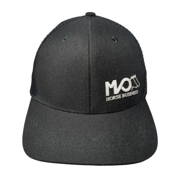 Horse Business Snapback Mesh Back Trucker Hat Black One Size Champ - Picture 1 of 8